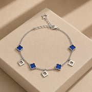 Blue Clover Charm Bracelet
