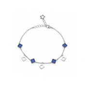 Blue Clover Charm Bracelet