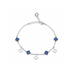 Blue Clover Charm Bracelet