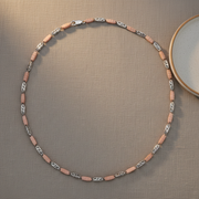 Artisan Sterling Silver & Rose Quartz Link Necklace