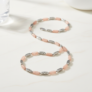 Artisan Sterling Silver & Rose Quartz Link Necklace