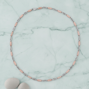 Artisan Sterling Silver & Rose Quartz Link Necklace