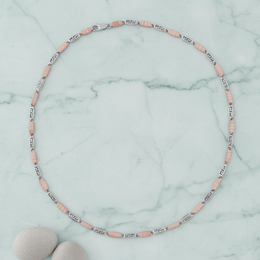 Artisan Sterling Silver & Rose Quartz Link Necklace