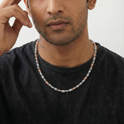 Artisan Sterling Silver & Rose Quartz Link Necklace