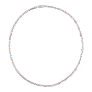 Silver & Rose Gold Two-Tone Barrel Link Chain