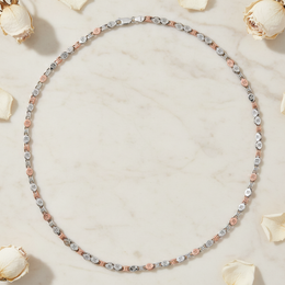 Silver Dice Link Chain w/ Rose Gold Accents