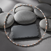 Silver Dice Link Chain w/ Rose Gold Accents