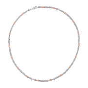 Silver Filigree Cage Link Two-Tone Necklace