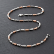 Silver Filigree Cage Link Two-Tone Necklace