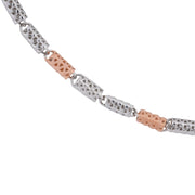 Silver Filigree Cage Link Two-Tone Necklace