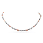 Silver Filigree Cage Link Two-Tone Necklace