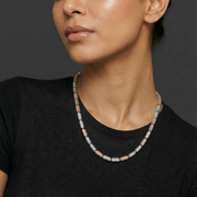 Silver Filigree Cage Link Two-Tone Necklace