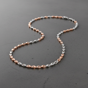 Silver Mariner Link Chain - Two-Tone Anchor