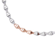 Silver Mariner Link Chain - Two-Tone Anchor