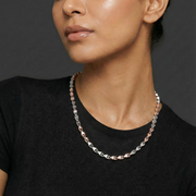 Silver Mariner Link Chain - Two-Tone Anchor