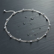Layered Grey Bead Chain Necklace