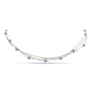 Layered Grey Bead Chain Necklace
