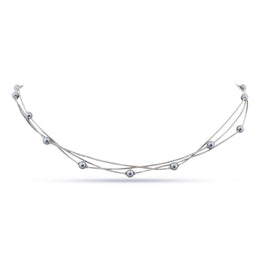 Layered Grey Bead Chain Necklace