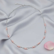 Blush Beaded Delicate Chain Necklace