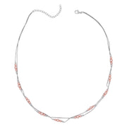 Blush Beaded Delicate Chain Necklace