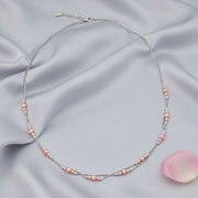 Rose Pearl & Sterling Silver Layered Lariat Necklace