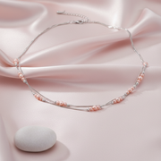 Rose Pearl & Sterling Silver Layered Lariat Necklace