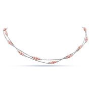 Rose Pearl & Sterling Silver Layered Lariat Necklace