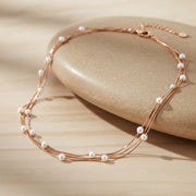 Blush Beaded Layered Chain Necklace