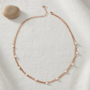 Blush Beaded Layered Chain Necklace
