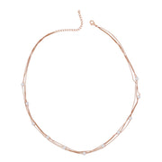 Blush Beaded Layered Chain Necklace