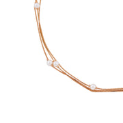 Blush Beaded Layered Chain Necklace