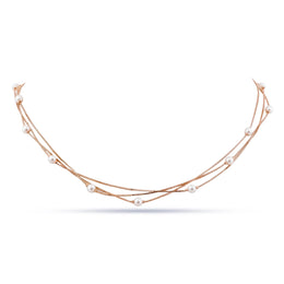 Blush Beaded Layered Chain Necklace