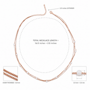 Blush Beaded Layered Chain Necklace