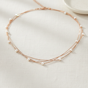Lustrous Pearl & Sterling Silver Multi-Strand Necklace
