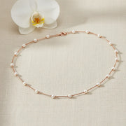 Delicate Pearl Chain Necklace