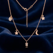 Celestial Charm Rose Gold Necklace