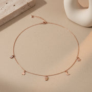 Celestial Charm Rose Gold Necklace
