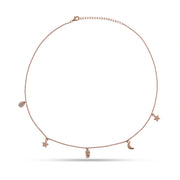 Celestial Charm Rose Gold Necklace