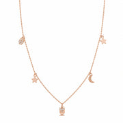 Celestial Charm Rose Gold Necklace