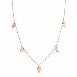 Celestial Charm Rose Gold Necklace