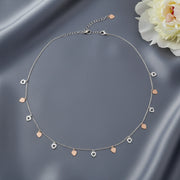Dual Tone Heart Charm Necklace