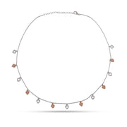 Dual Tone Heart Charm Necklace