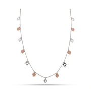 Dual Tone Heart Charm Necklace