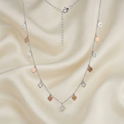 Dual Tone Heart Charm Necklace