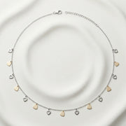 Two Tone Heart Drop Necklace