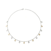 Two Tone Heart Drop Necklace