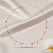 Rose Gold Hex Charm Necklace
