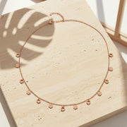 Rose Gold Hex Charm Necklace