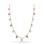 Rose Gold Hex Charm Necklace