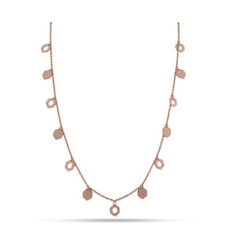 Rose Gold Hex Charm Necklace